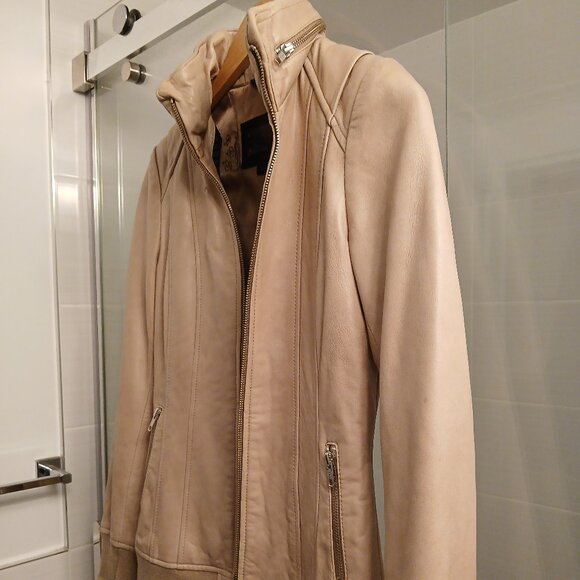 Mackage Cream Leather Jacket Woman - Picture 9 of 15